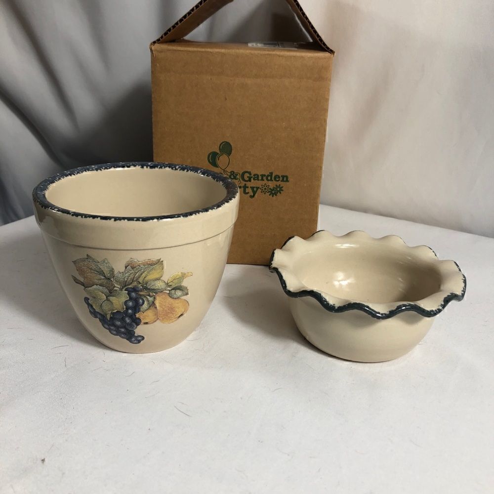 NEW HOME AND GARDEN PARTY USA 2005 FRUIT DESIGN DIP COOLER BOWL AND ICER SET